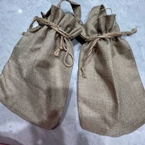 Source Unknown Burlap Drawstring Bags